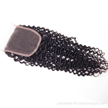 Factory Wholesale Price Closure Kinky Curly Texture Unprocessed Virgin Human Hair Frontal Closure 5x5 with Skin Part